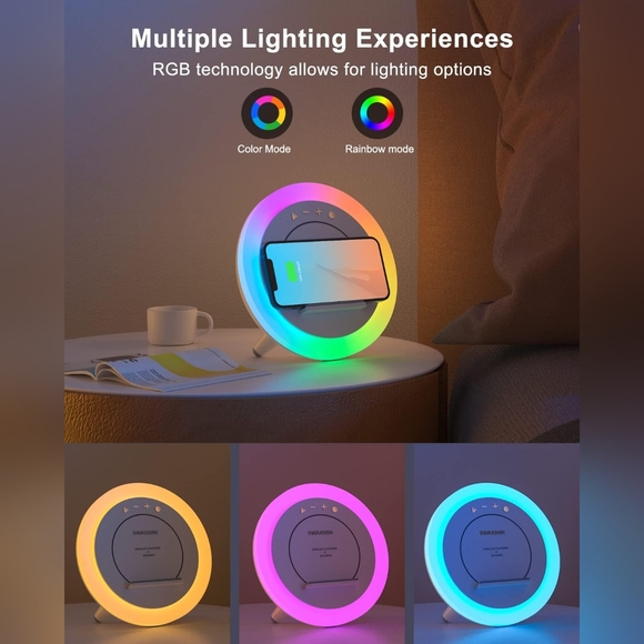 New Swarmir Bluetooth Speaker with Lights & Wireless Charging - Picture 4 of 7